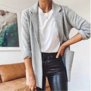 J.CREW 365 Sophie Schoolboy Wool Knit Gray Sweater Blazer Sz S